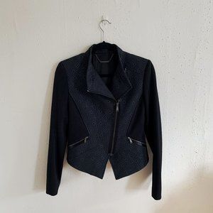 Elie Tahari Metallic Zip Up Blazer Jacker